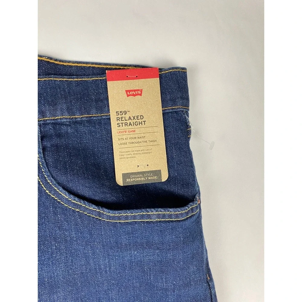 NWT Levi's 559 Relaxed Straight Fit Jeans Mens 50 x‎ 29 Blue Big&Tall
